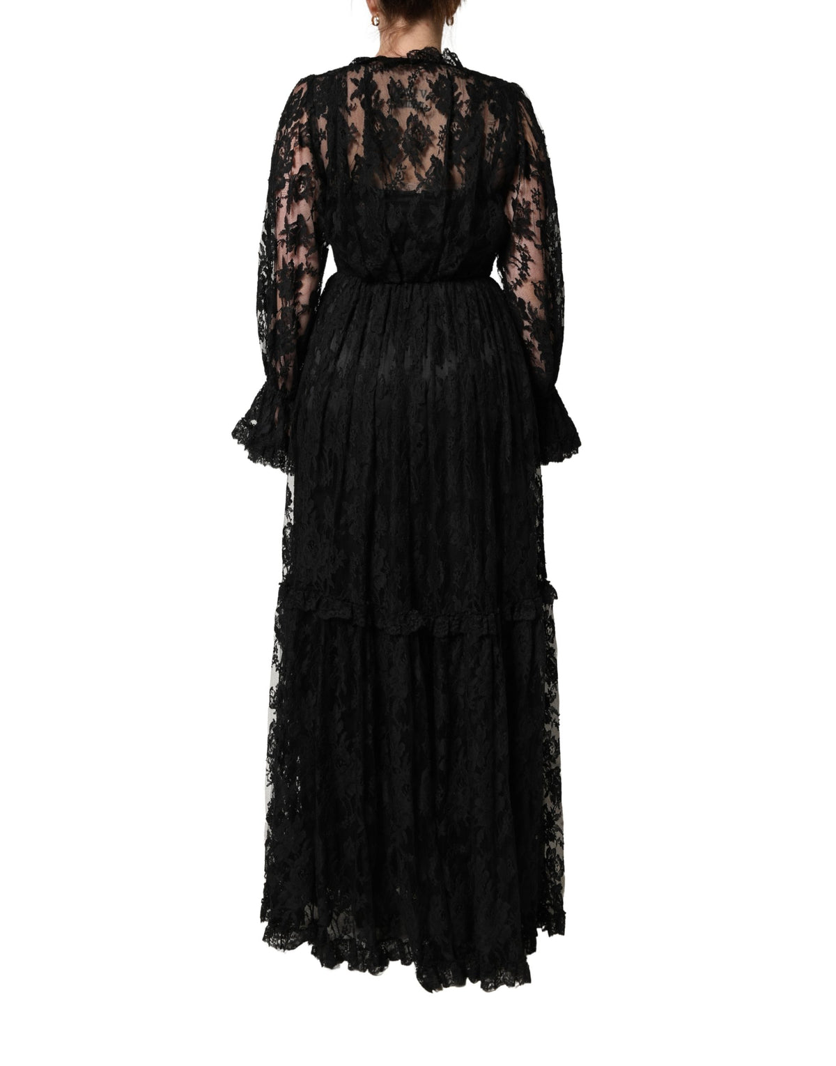 Dolce & Gabbana Black Lace A-line Long Evening Gown Dress