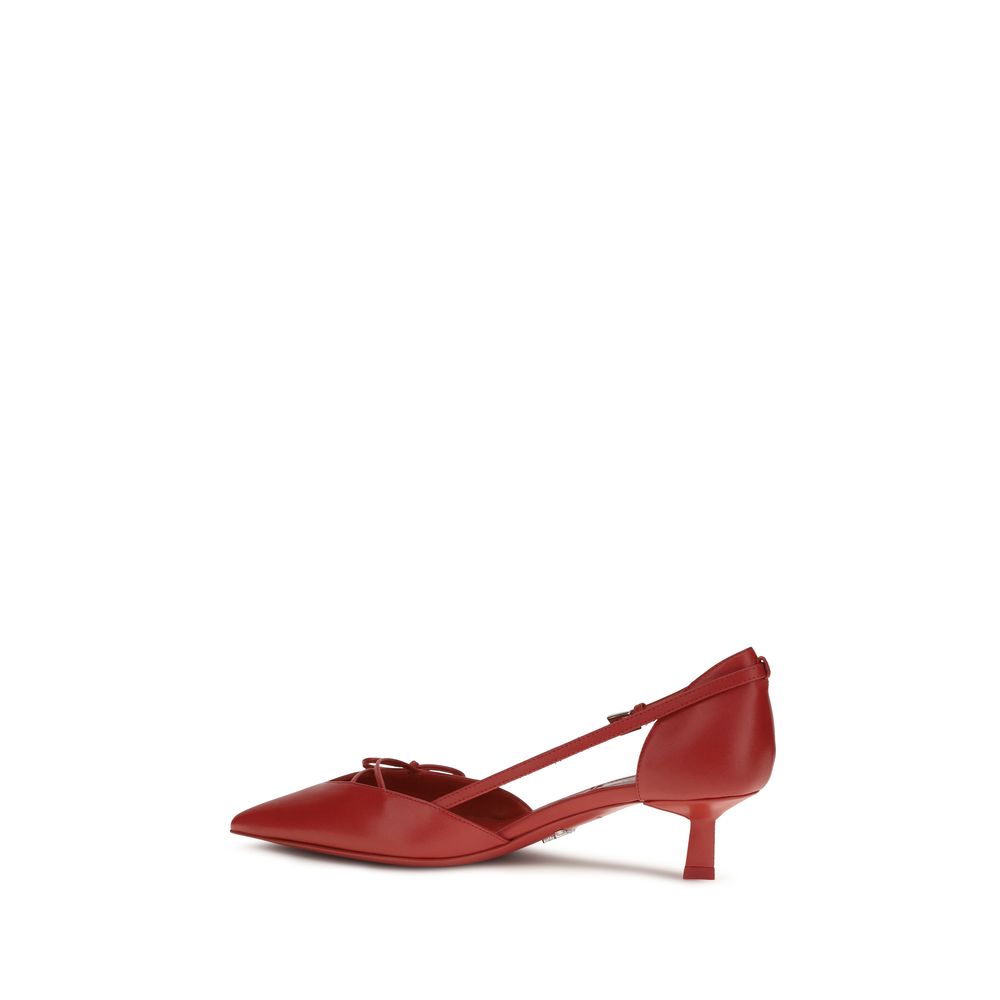 Prada Red Goatskin High Heel Pumps
