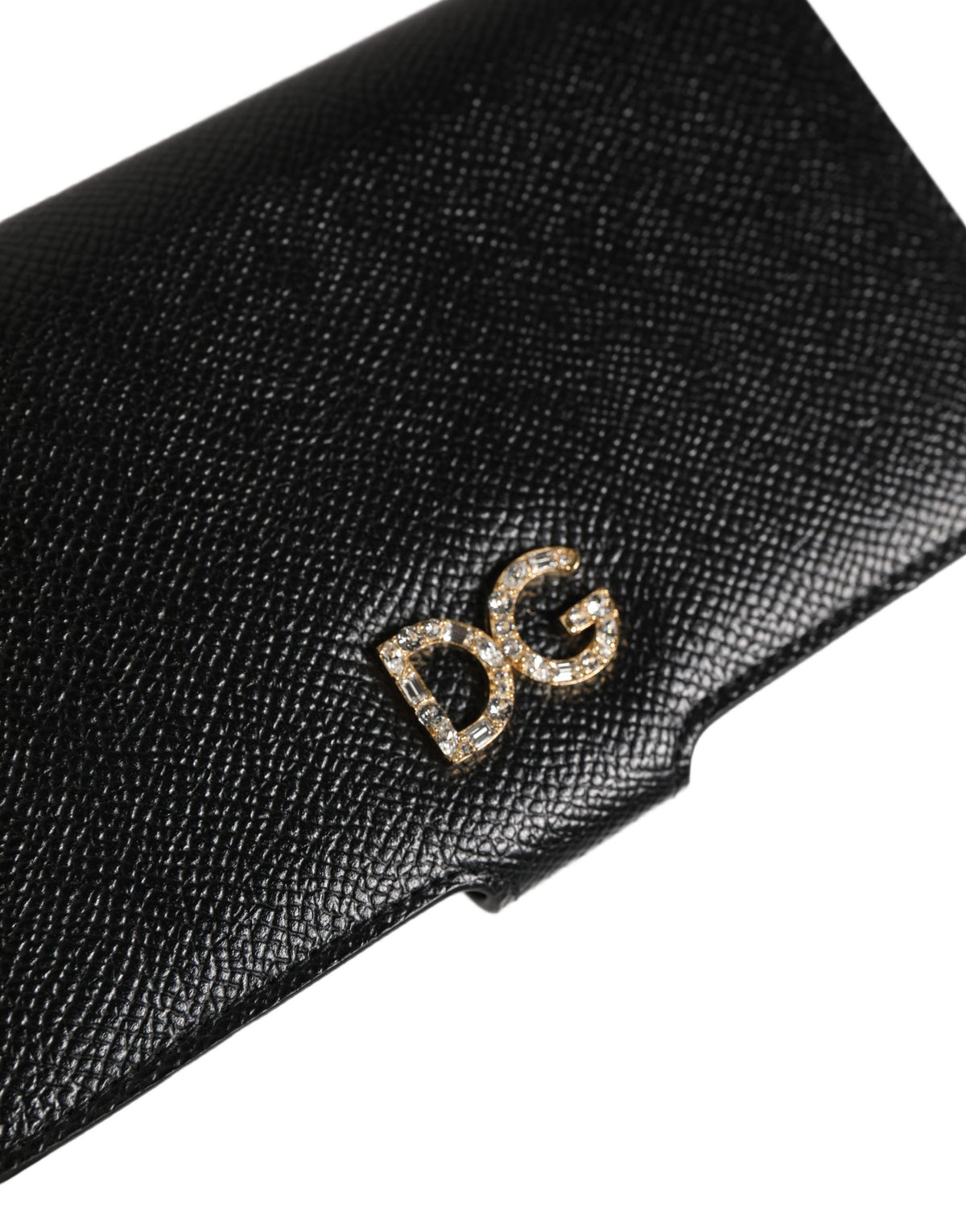 Dolce & Gabbana Case Flip Cover Black Calf Leather iPhone X - XS Phone