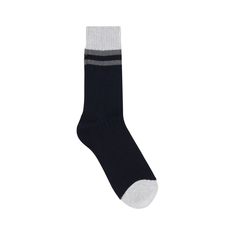 Brunello Cucinelli Black Cotton Socks