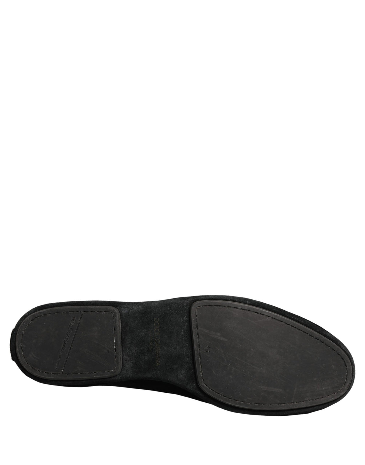 Dolce & Gabbana Black Suede Embellished Dress Loafers Shoes
