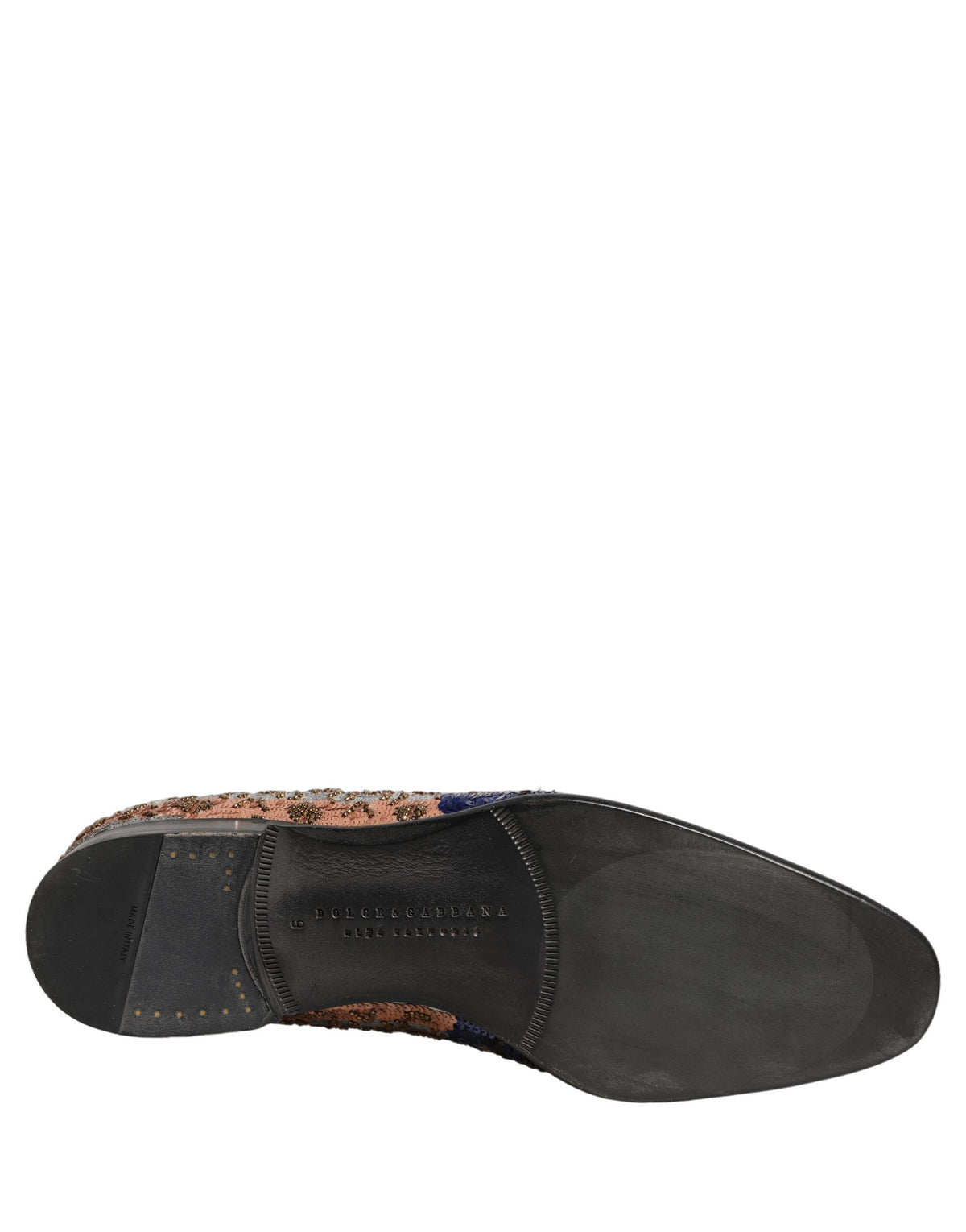 Dolce & Gabbana Multicolor Embroidered Sequin Loafers Shoes