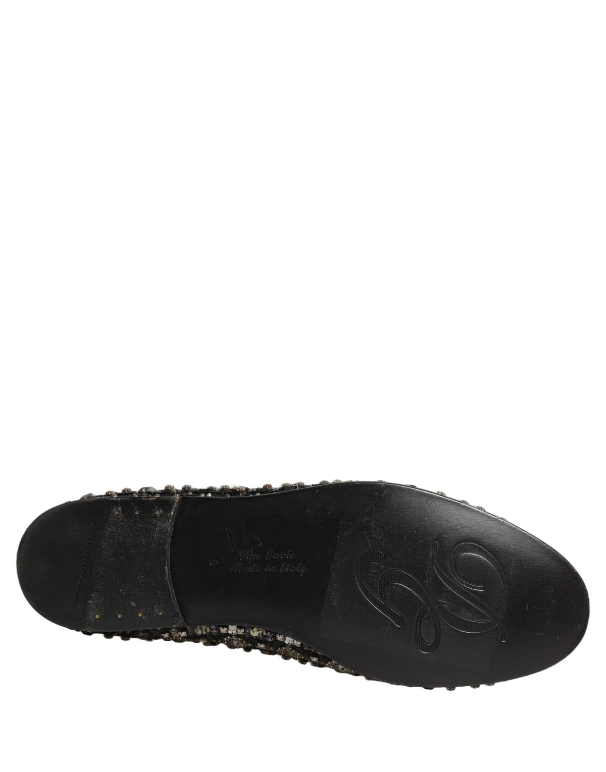 Dolce & Gabbana Black Crystal Embellished Dress Loafers Shoes