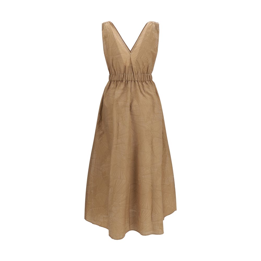 Brunello Cucinelli Beige Cotton Casual Dress