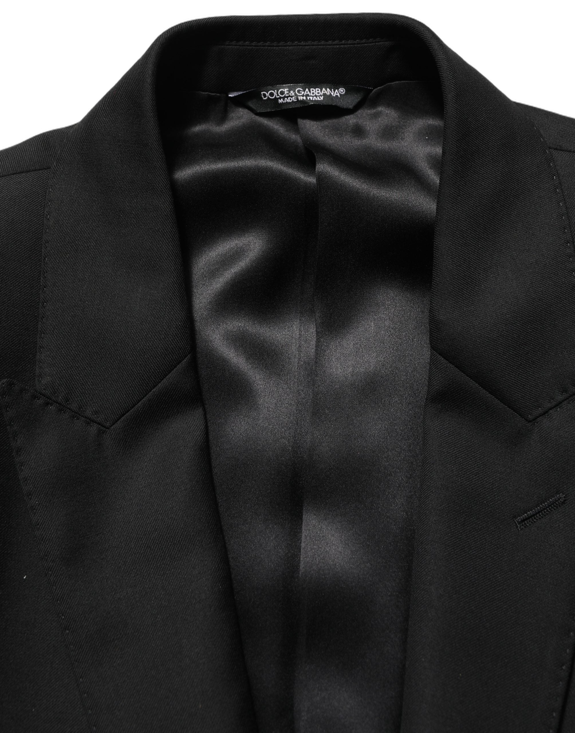 Dolce & Gabbana Black Wool Slim Fit Formal 2 Piece Men Suit