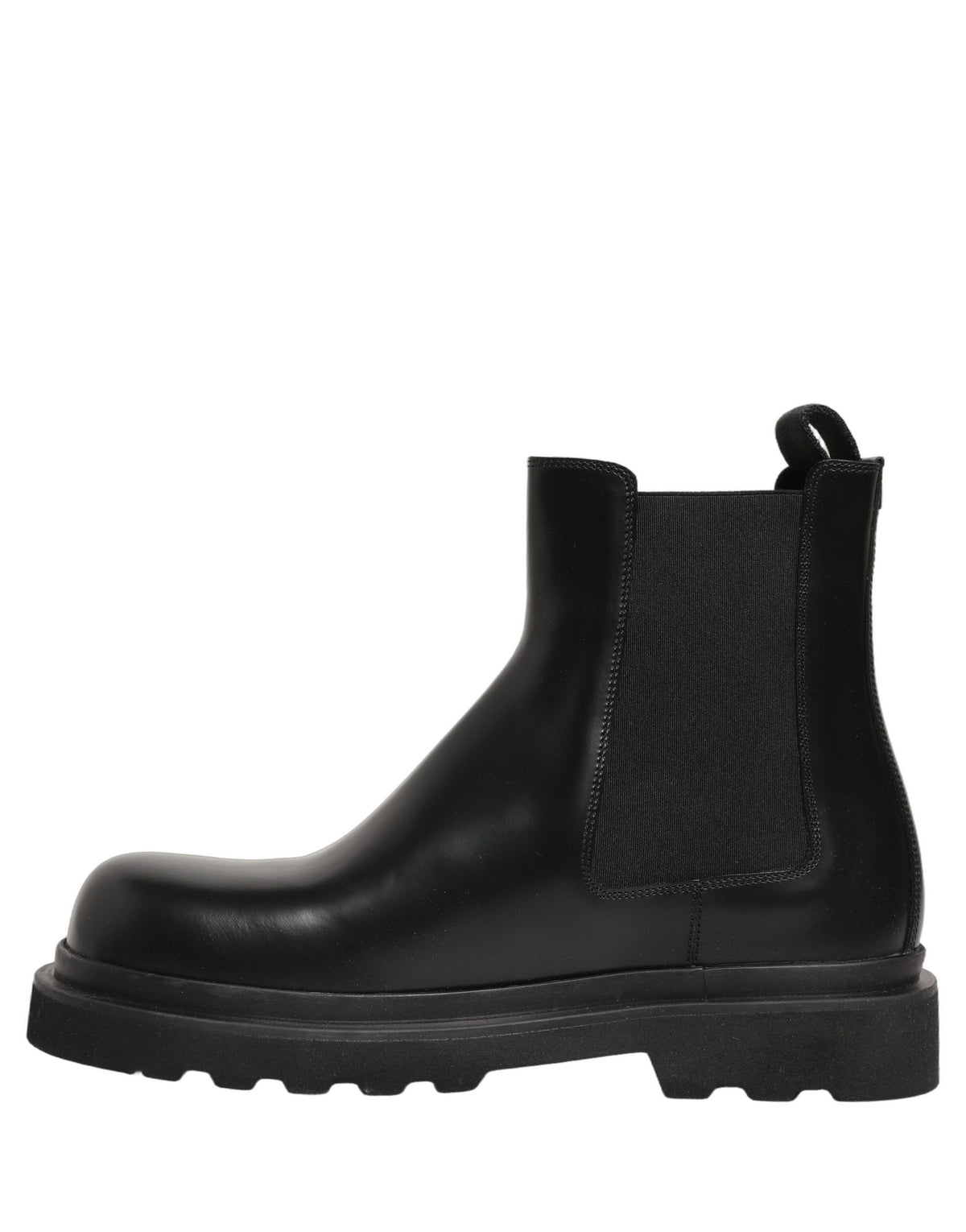 Dolce & Gabbana Black Chelsea Boots Leather Slip On Men Shoes