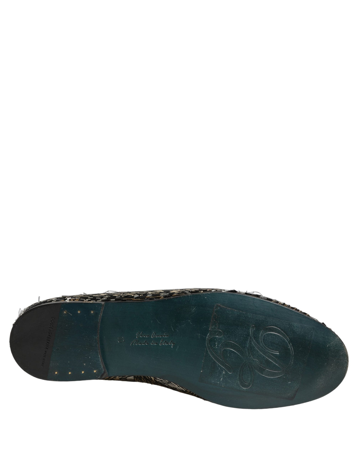 Dolce & Gabbana Black Silver Embellished Dress Loafers Shoes