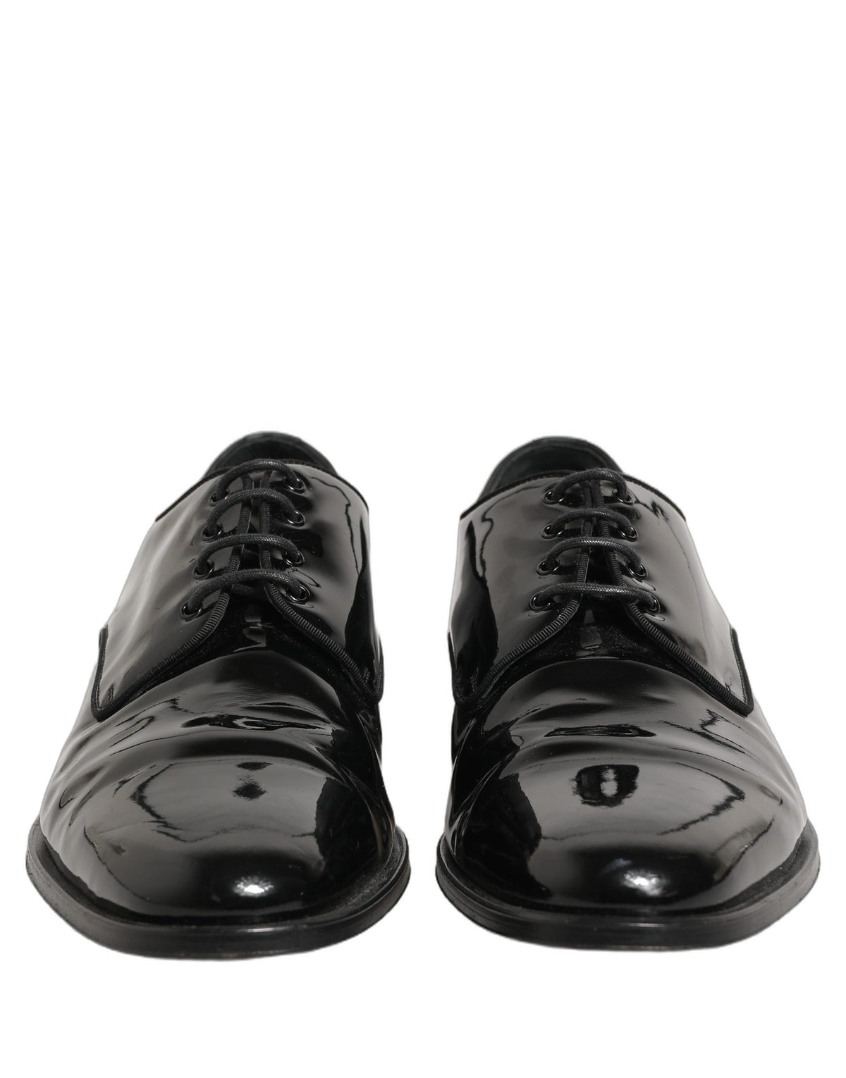 Dolce & Gabbana Black Leather Men Derby Dress Formal Shoes