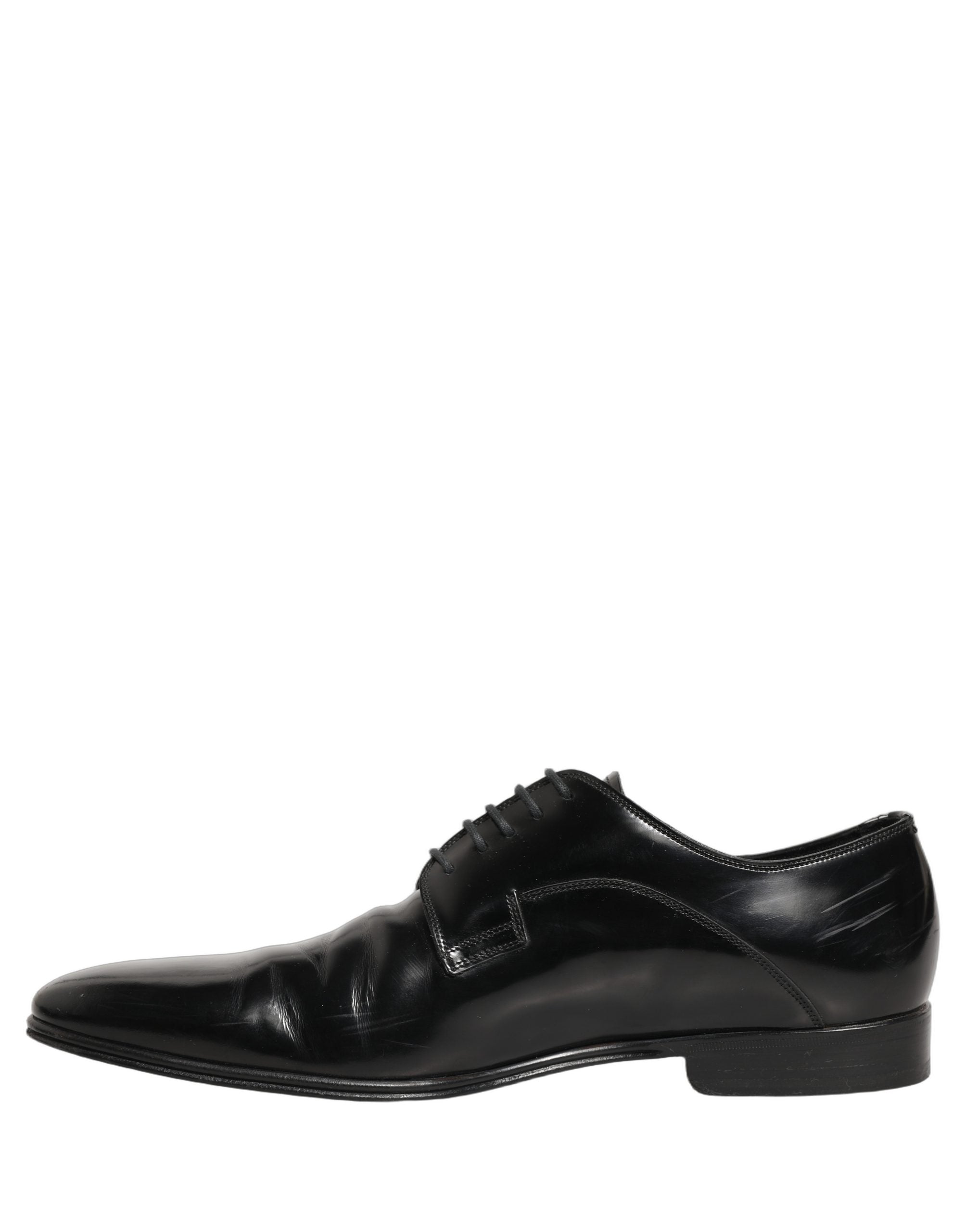 Dolce & Gabbana Black Leather Men Derby Dress Formal Shoes