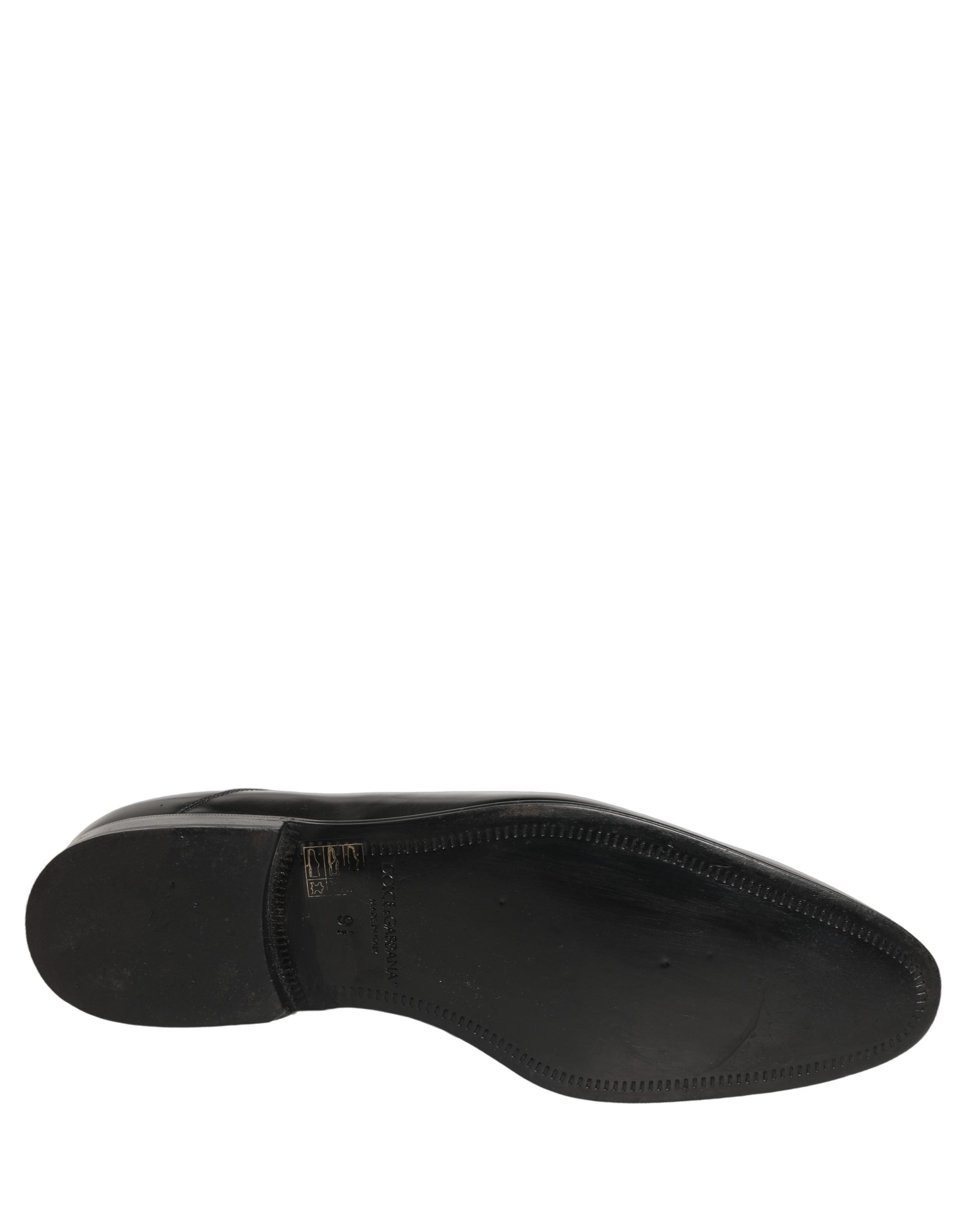 Dolce & Gabbana Black Leather Men Derby Dress Formal Shoes