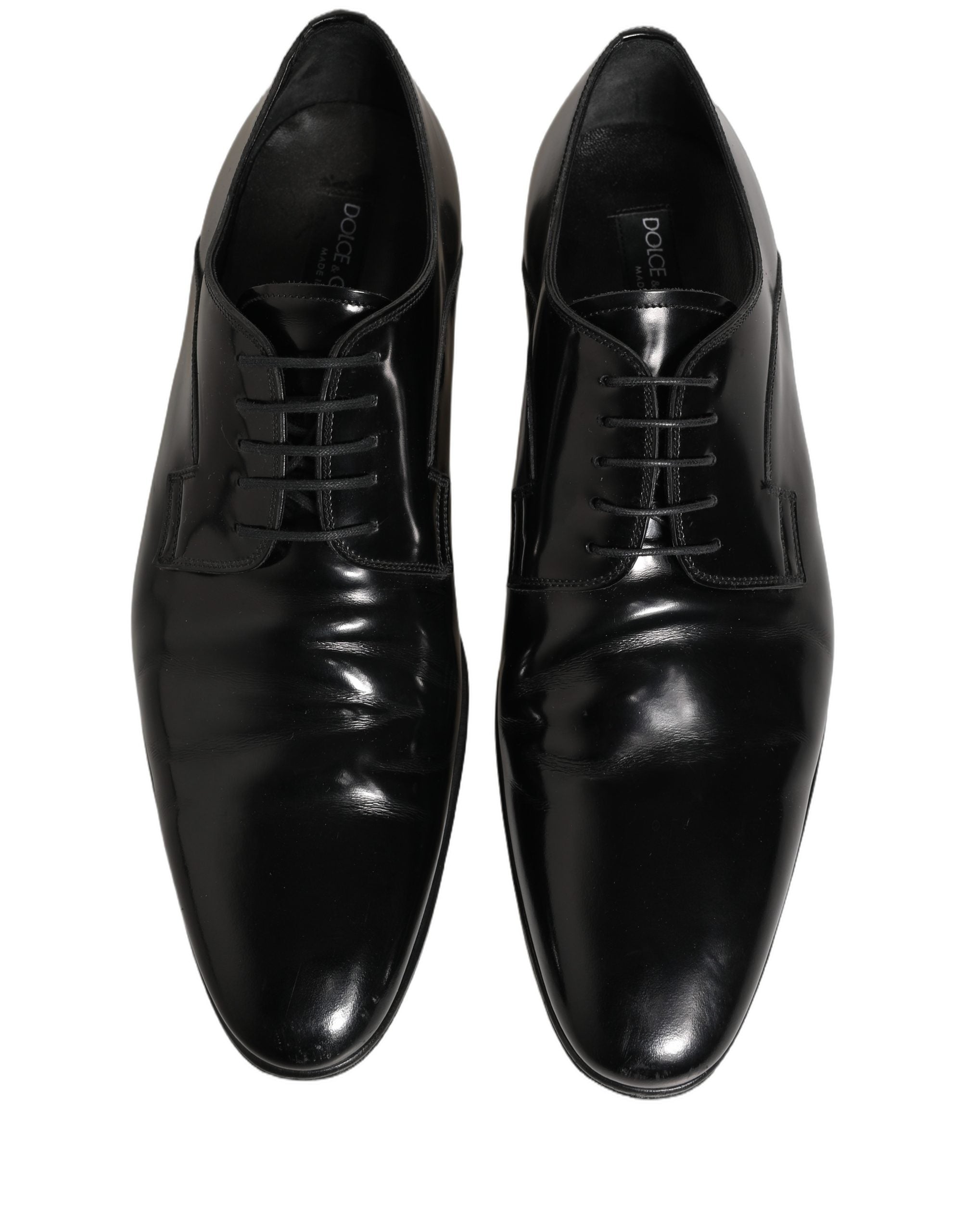 Dolce & Gabbana Black Leather Men Derby Dress Formal Shoes