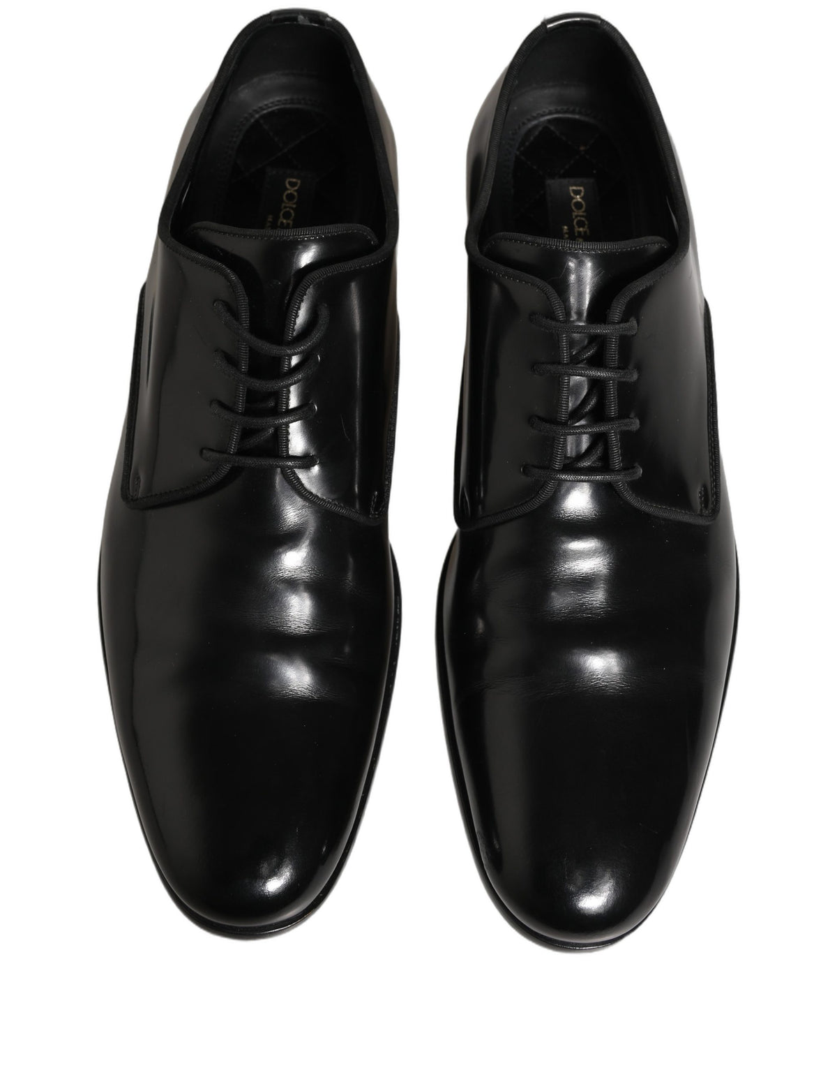 Dolce & Gabbana Black Leather Men Derby Dress Formal Shoes