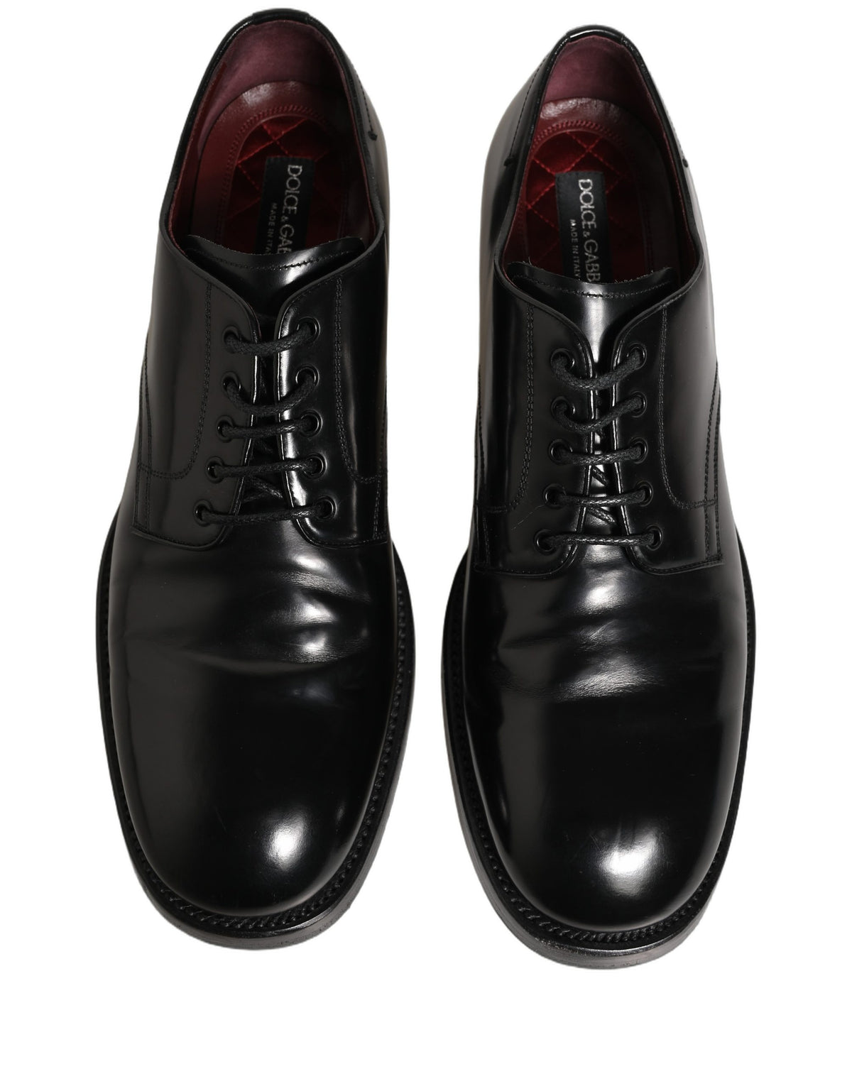 Dolce & Gabbana Black Leather Derby Dress Men Formal Shoes