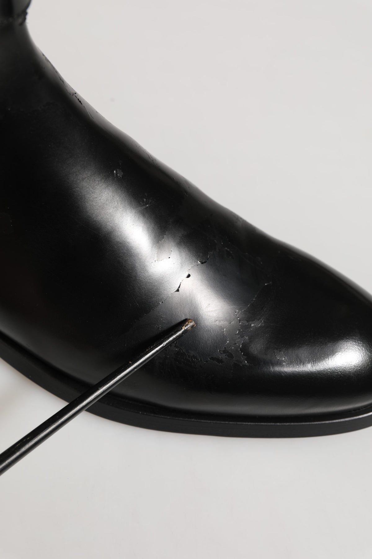 Dolce & Gabbana Black Leather Logo Buckle Mid Calf Boots Shoes