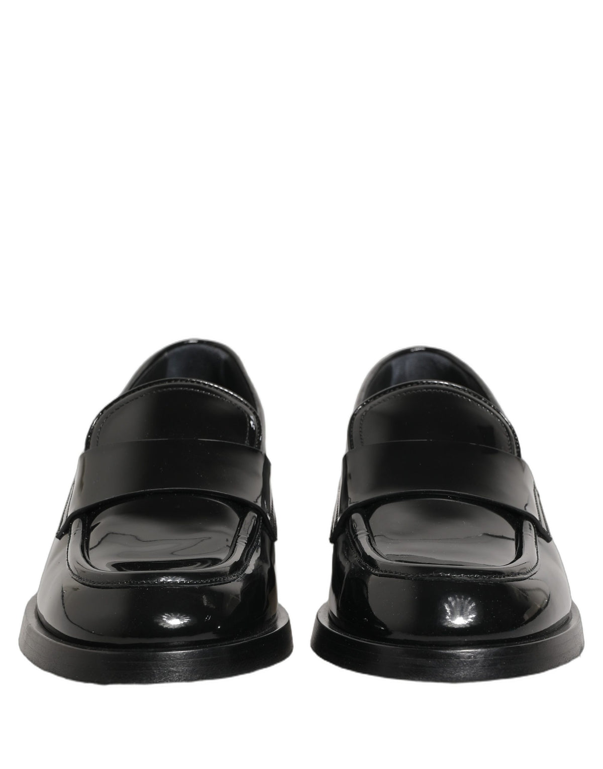 Dolce & Gabbana Black Leather Formal Men Dress Loafers Shoes