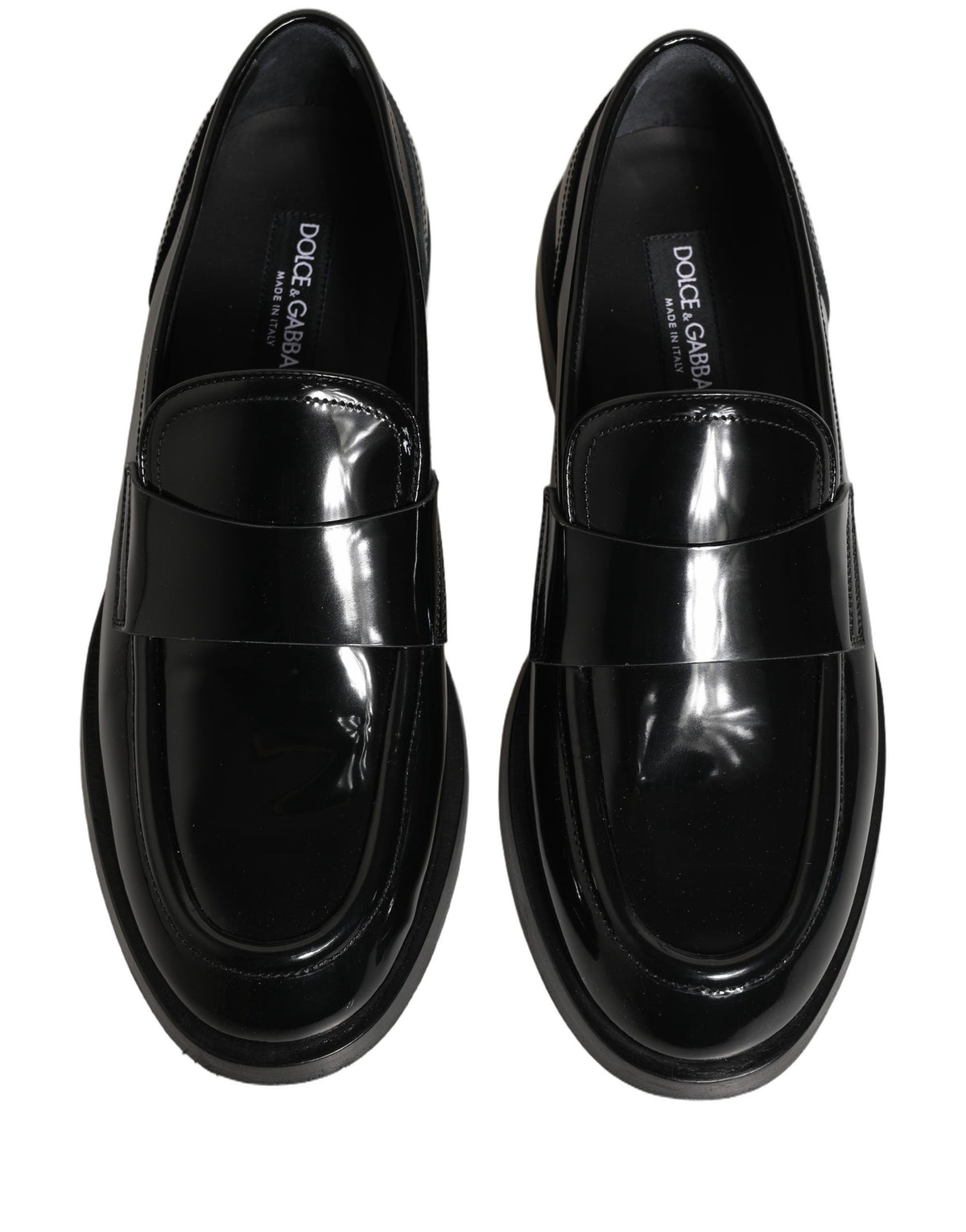 Dolce & Gabbana Black Leather Formal Men Dress Loafers Shoes