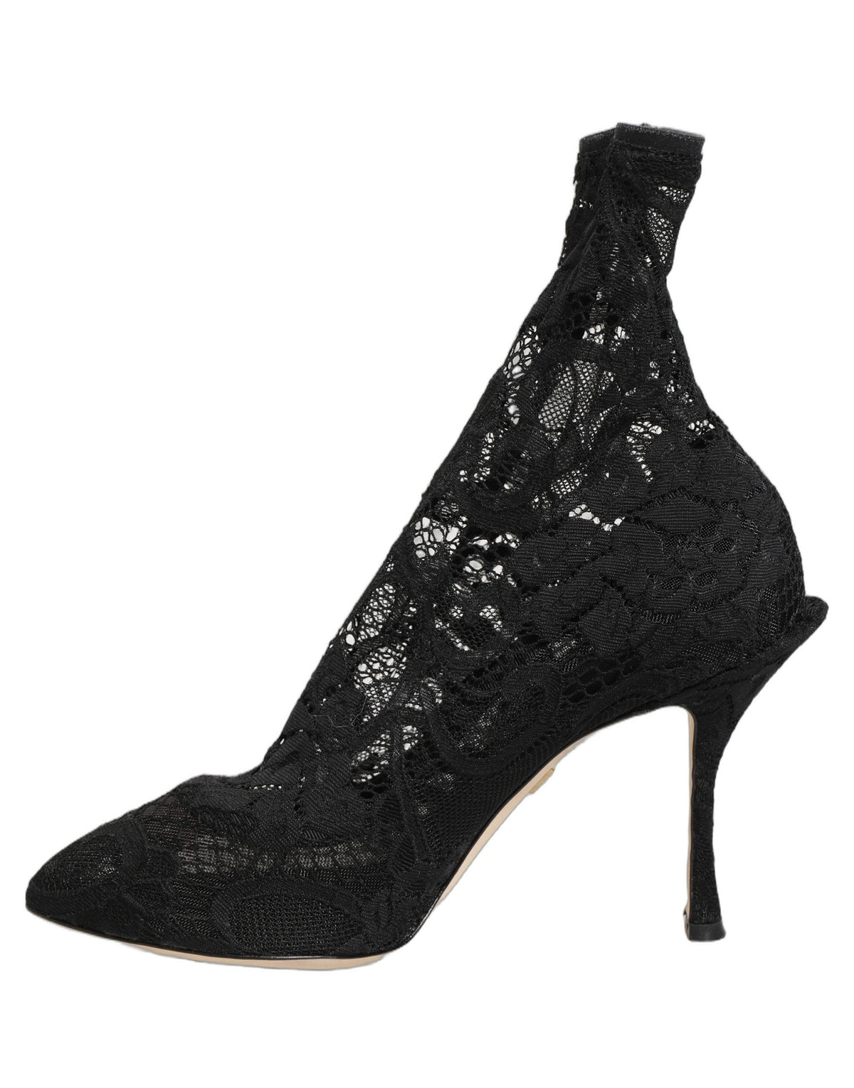 Dolce & Gabbana Black Socks Taormina Lace Pumps Boots Shoes