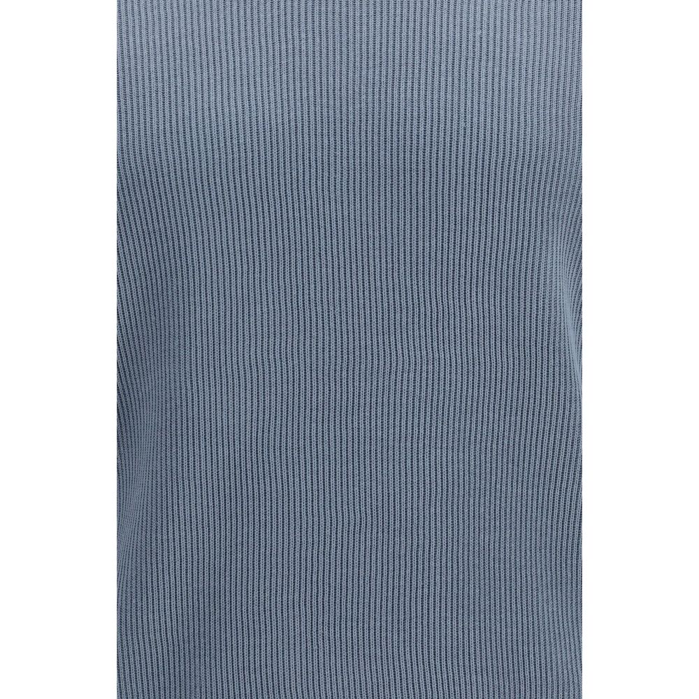 Brunello Cucinelli Blue Cotton Polo Shirt