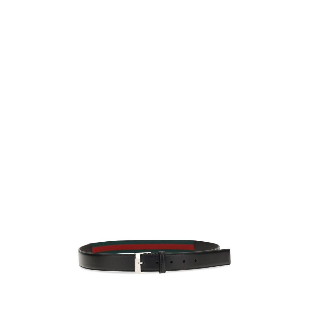 Gucci Black Calf Leather Bos Taurus Regular Belt