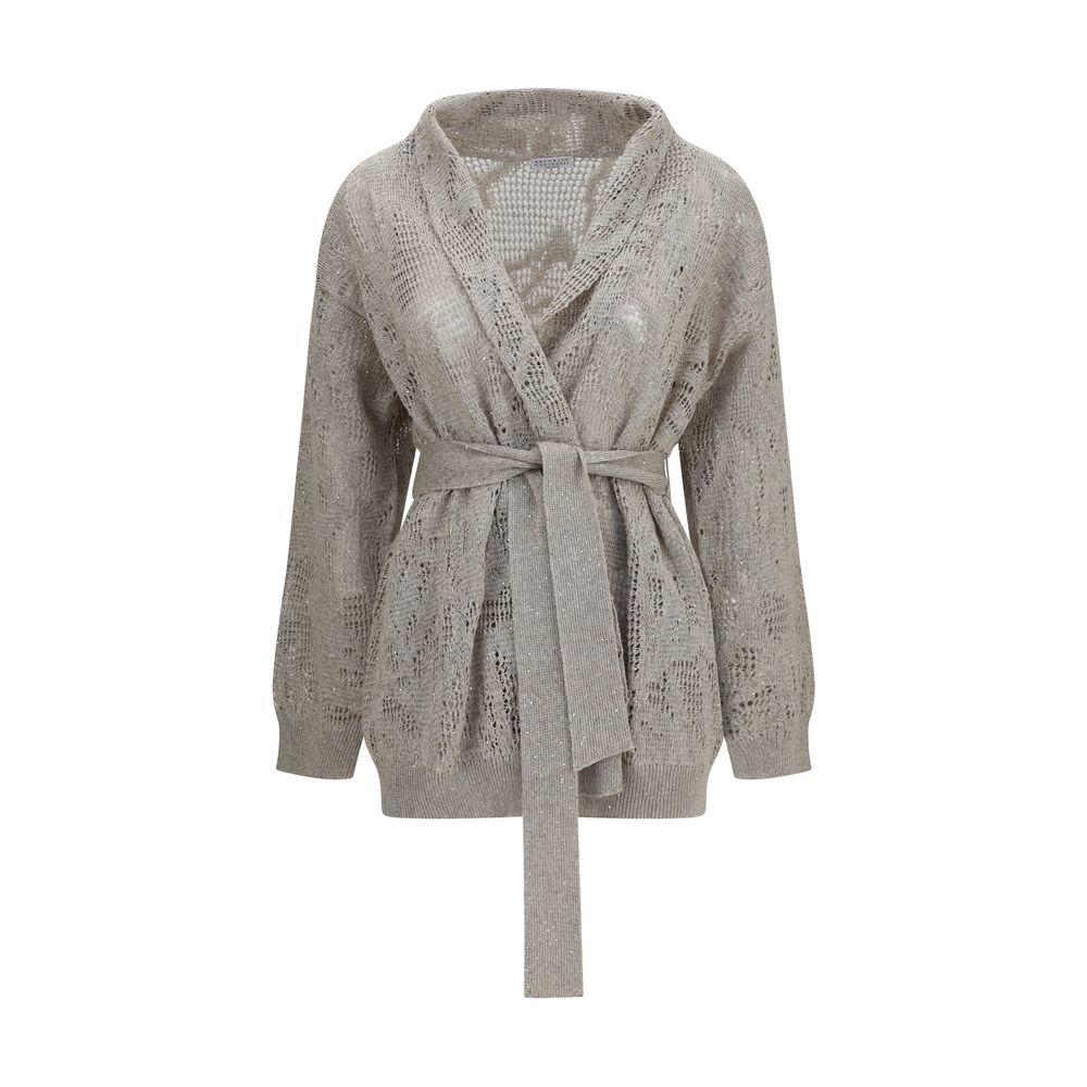 Brunello Cucinelli Beige Linen Cardigan