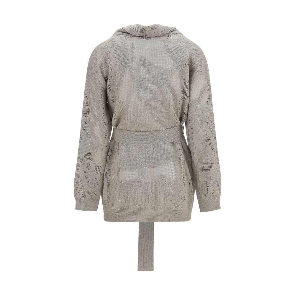 Brunello Cucinelli Beige Linen Cardigan