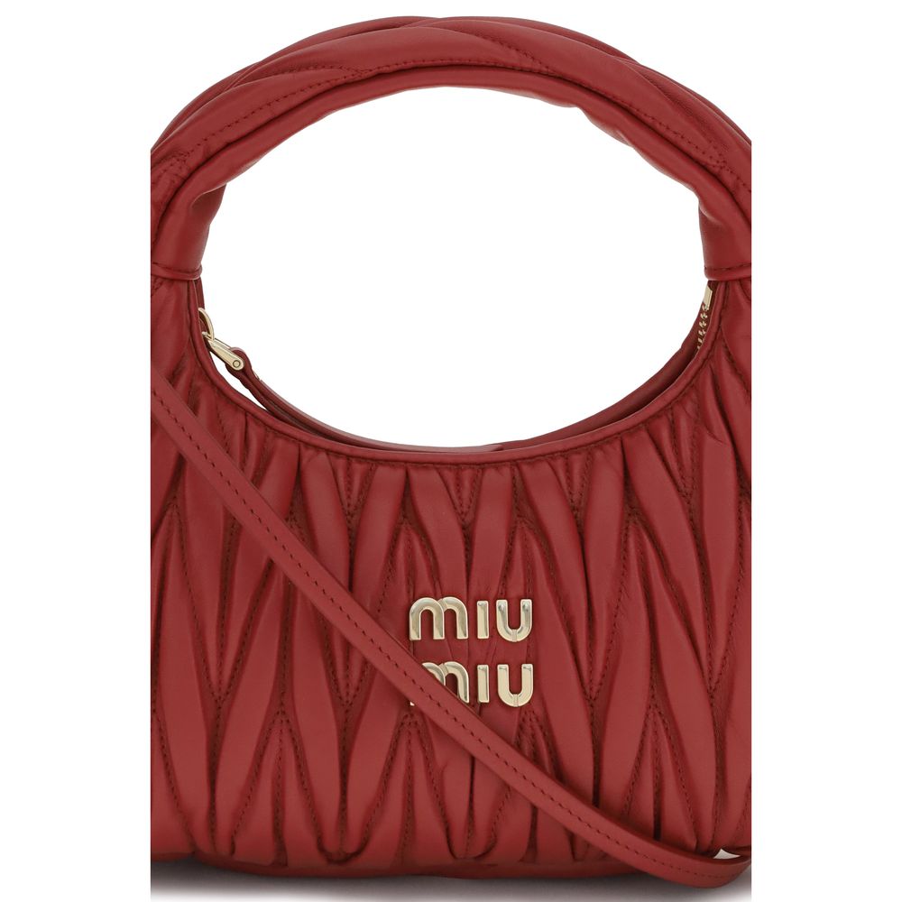 Miu Miu Red Calf Leather Bos Taurus Shoulder Bag