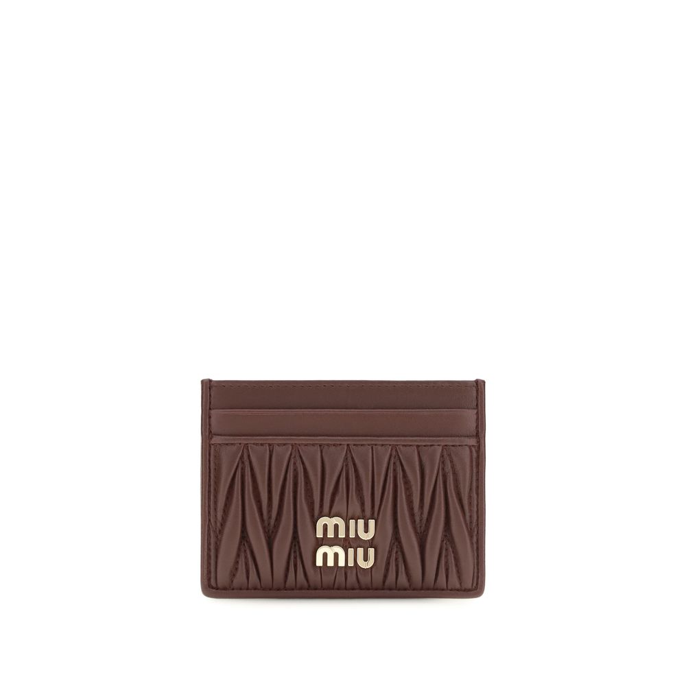 Miu Miu Bordeaux Lamb Ovis Aries Wallet