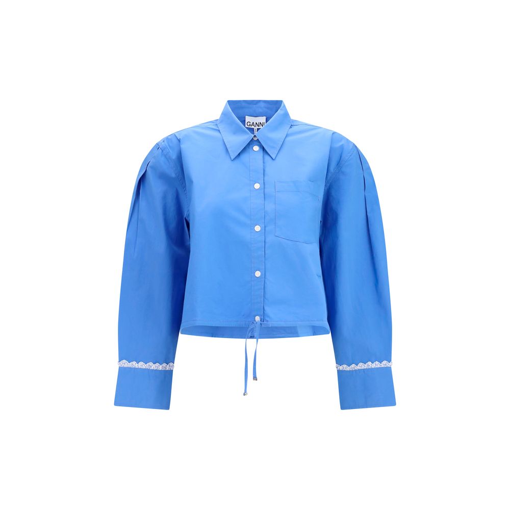 Ganni Blue Cotton Shirt