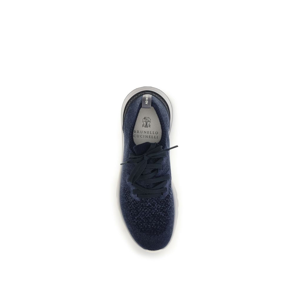 Brunello Cucinelli Blue Cotton Athletic Sneakers