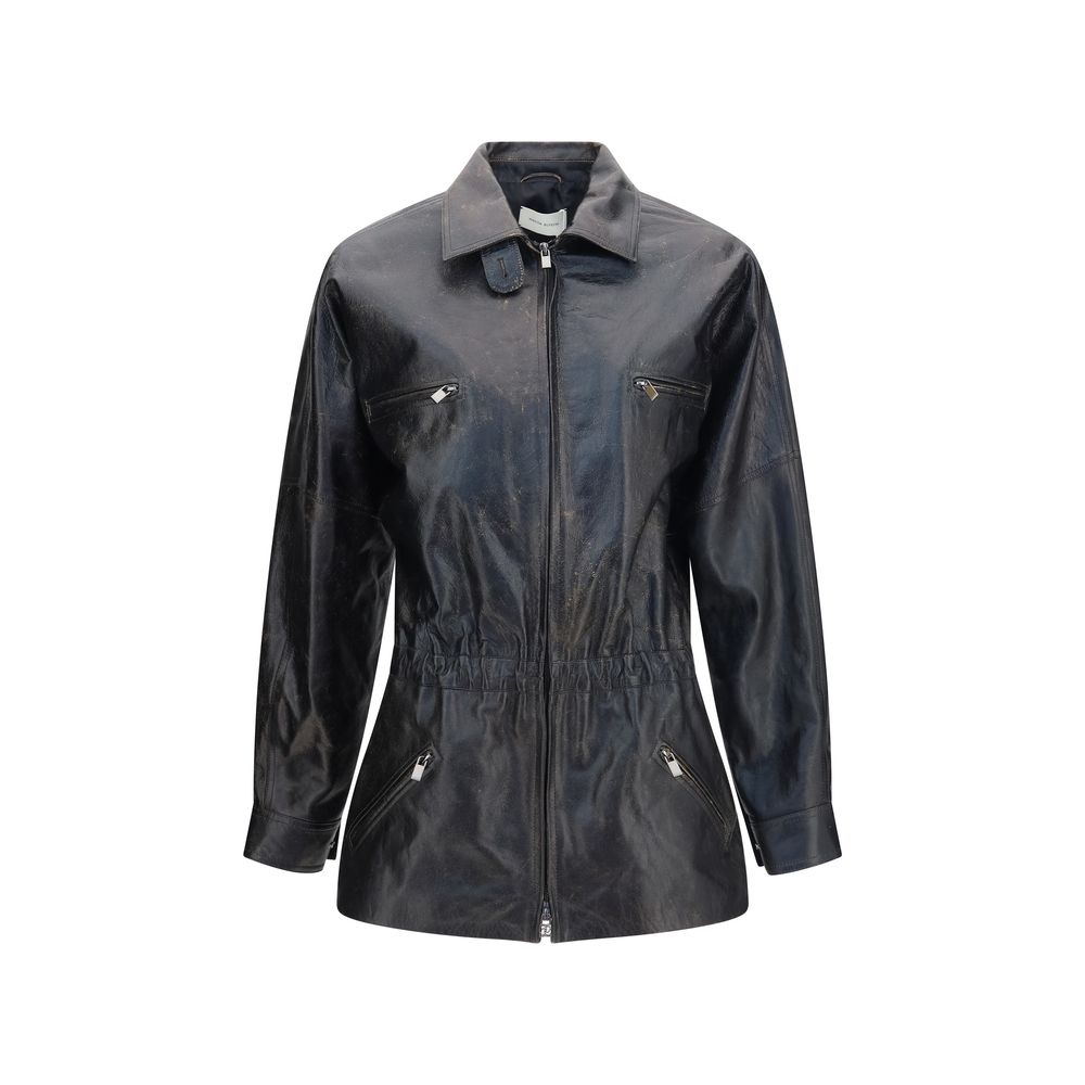 Magda Butrym Black Lambskin Leather Jacket