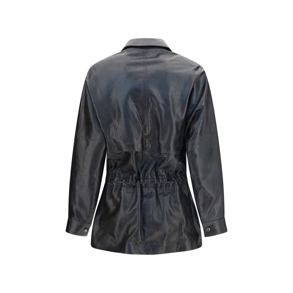 Magda Butrym Black Lambskin Leather Jacket