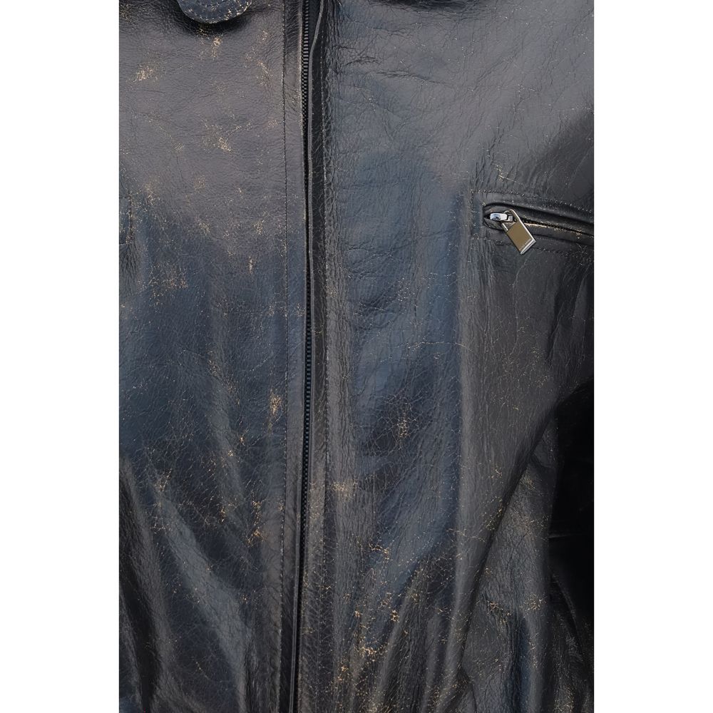 Magda Butrym Black Lambskin Leather Jacket