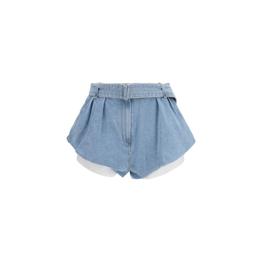 Magda Butrym Blue Cotton Bermuda Shorts