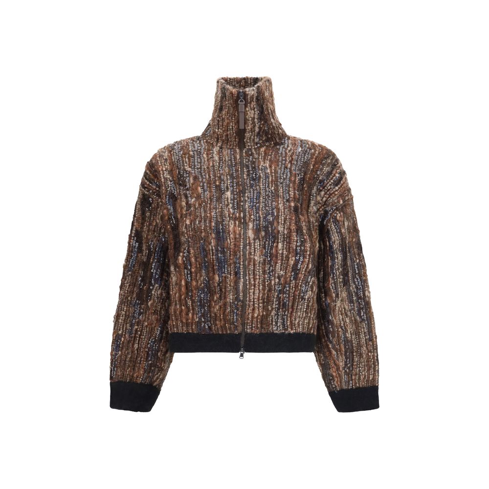 Brunello Cucinelli Brown Mohair Full-Length Jacket