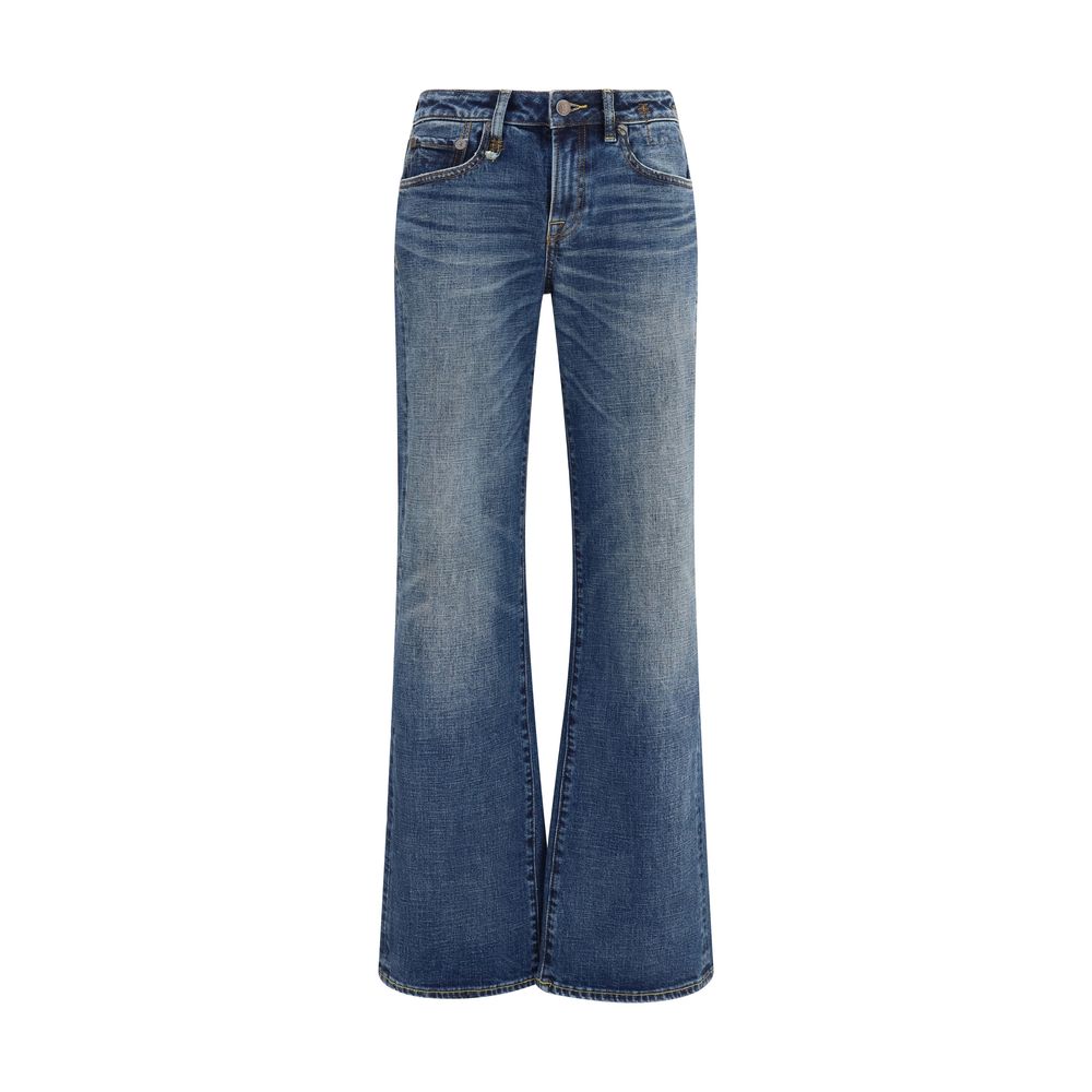R13 Blue Cotton Straight-Leg Jeans