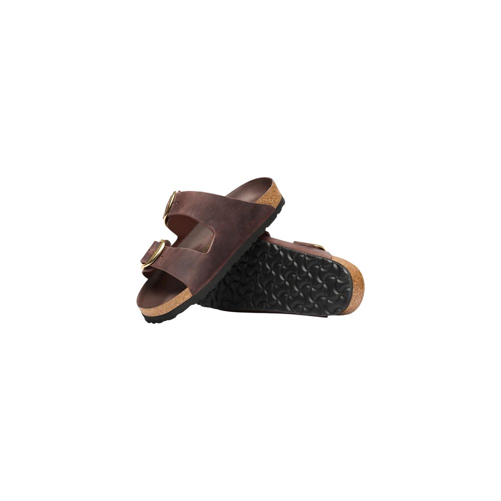 Birkenstock Brown Leather Flat Sandals