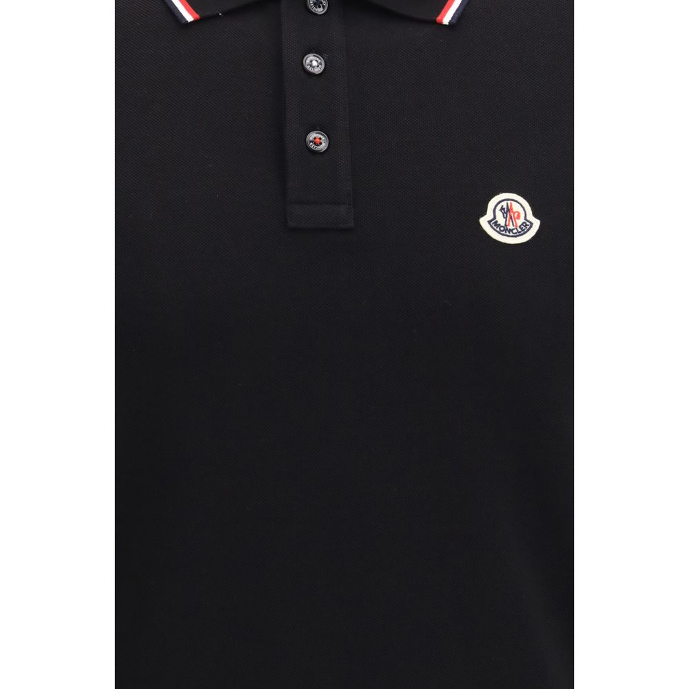 Moncler Black Cotton Polo Shirt
