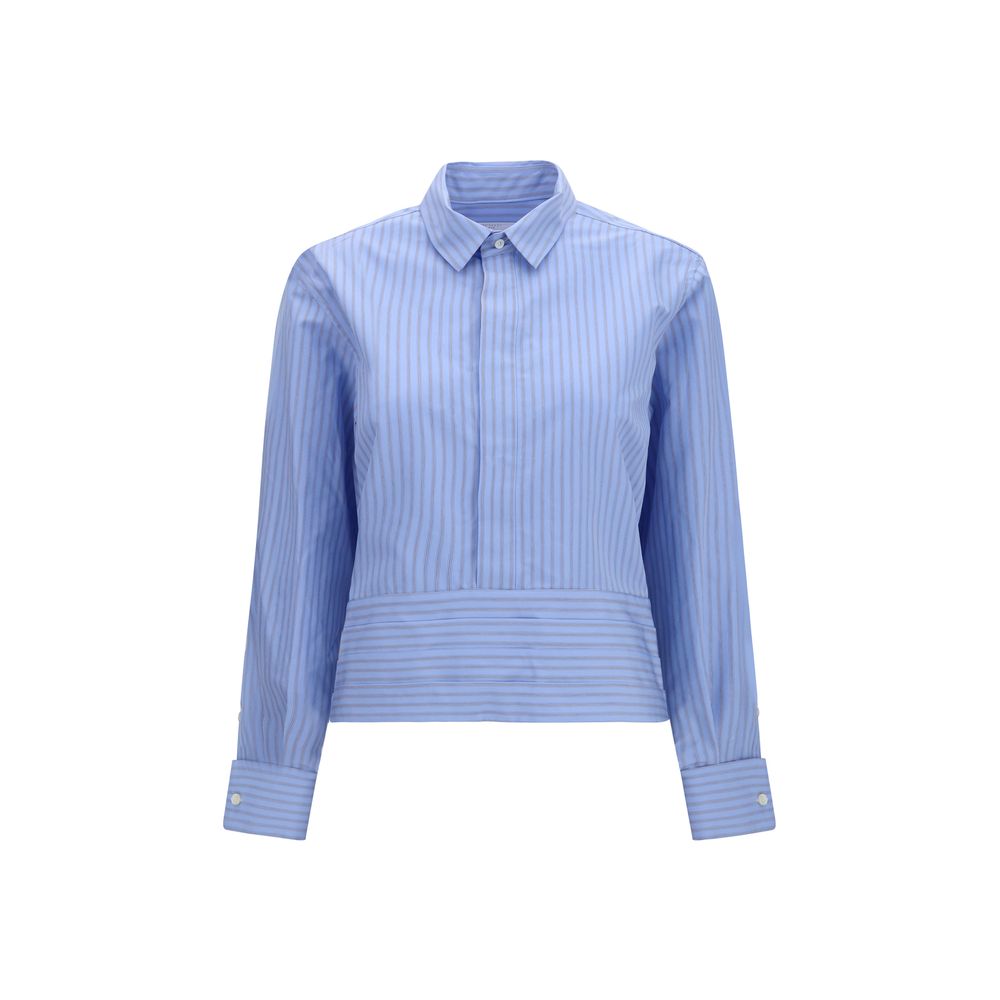 Sacai Blue Cotton Pattern Shirt