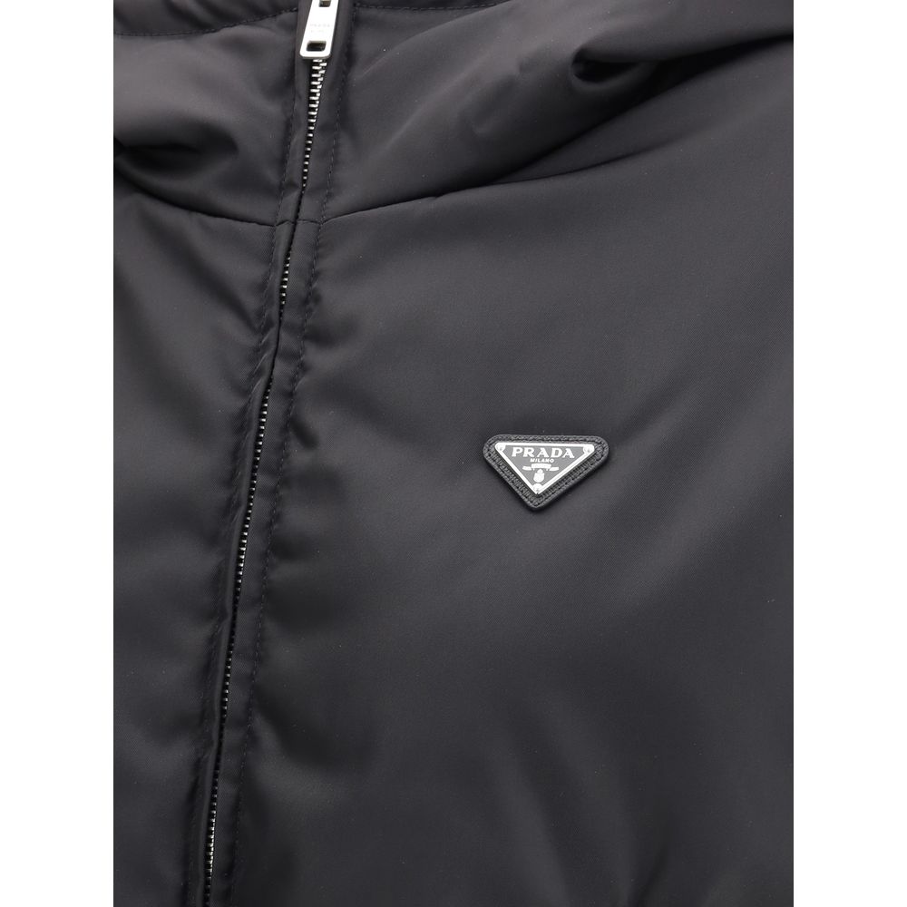 Prada Black Recycled Polyamide Shell Jacket