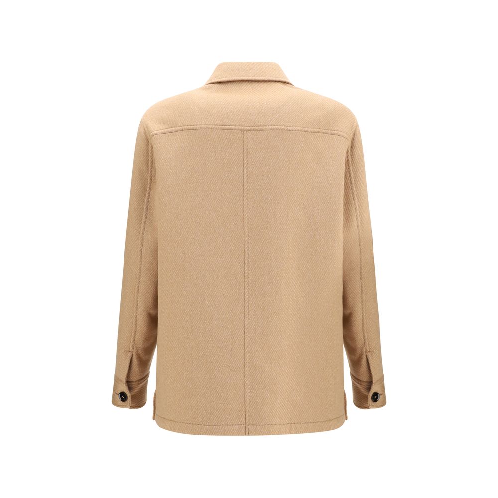 Brioni Beige Cashmere Leather Jacket