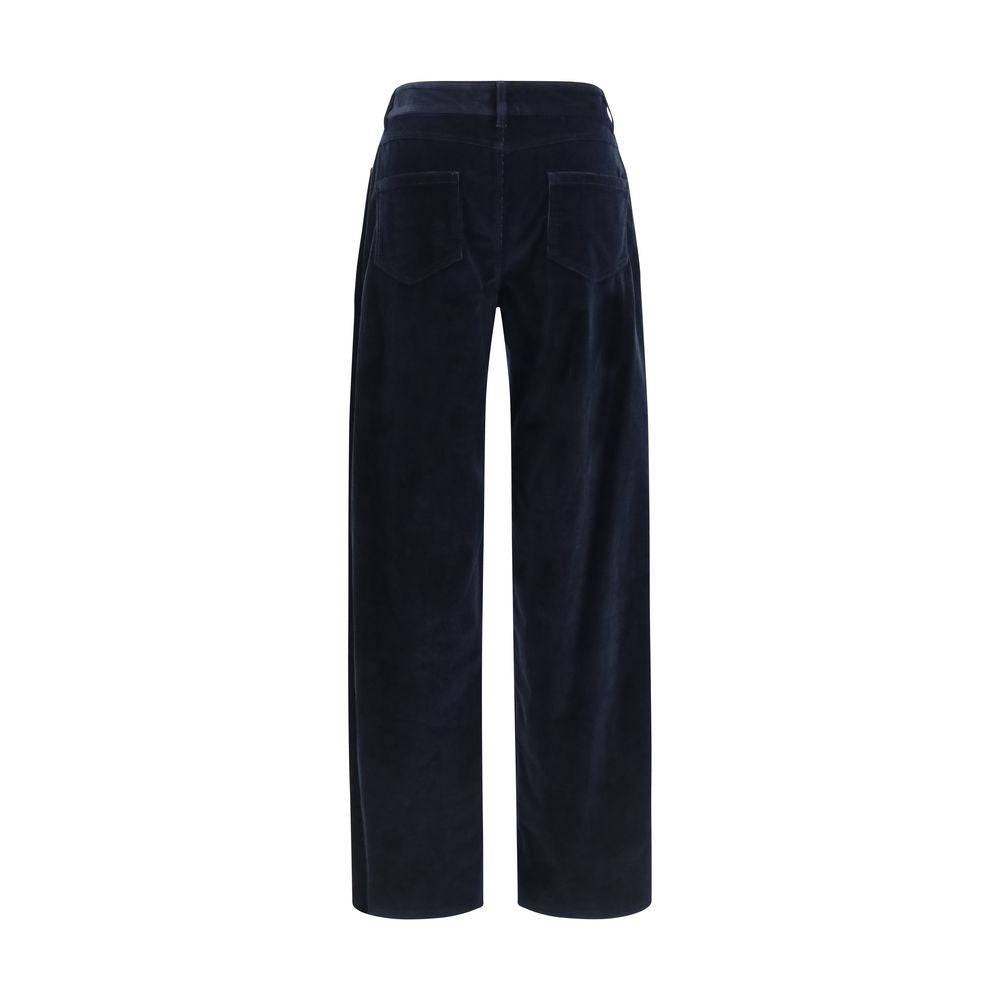 Max Mara Blue Cotton Casual Pants