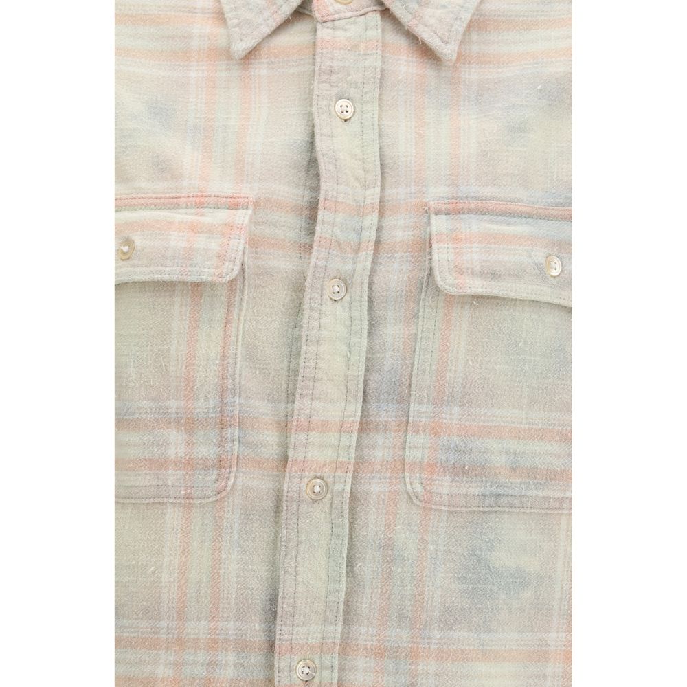 R13 Beige Cotton Pattern Shirt