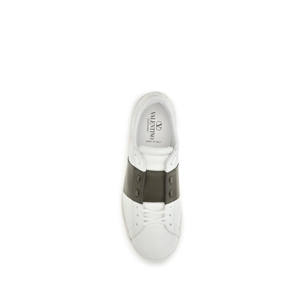 Valentino Garavani White Calf Leather Bos Taurus Low Top Sneakers