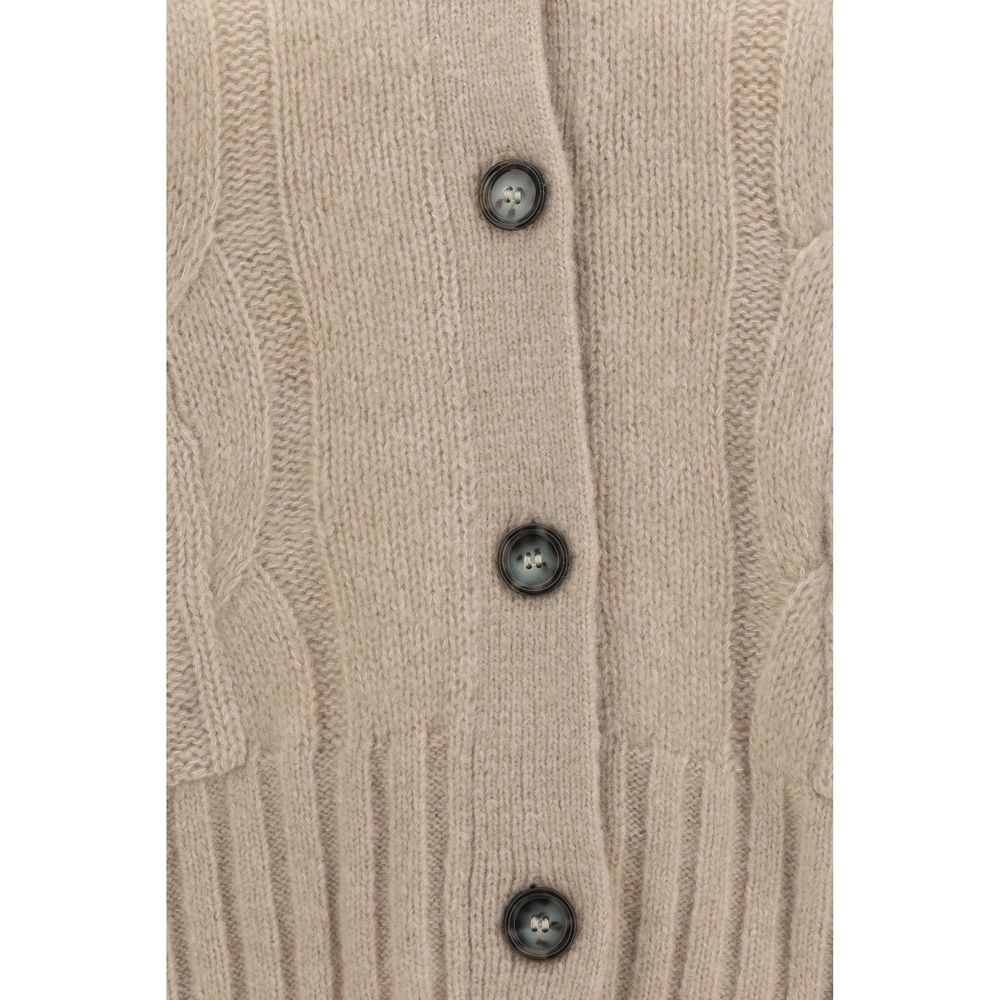 Allude Beige Cashmere Cardigan