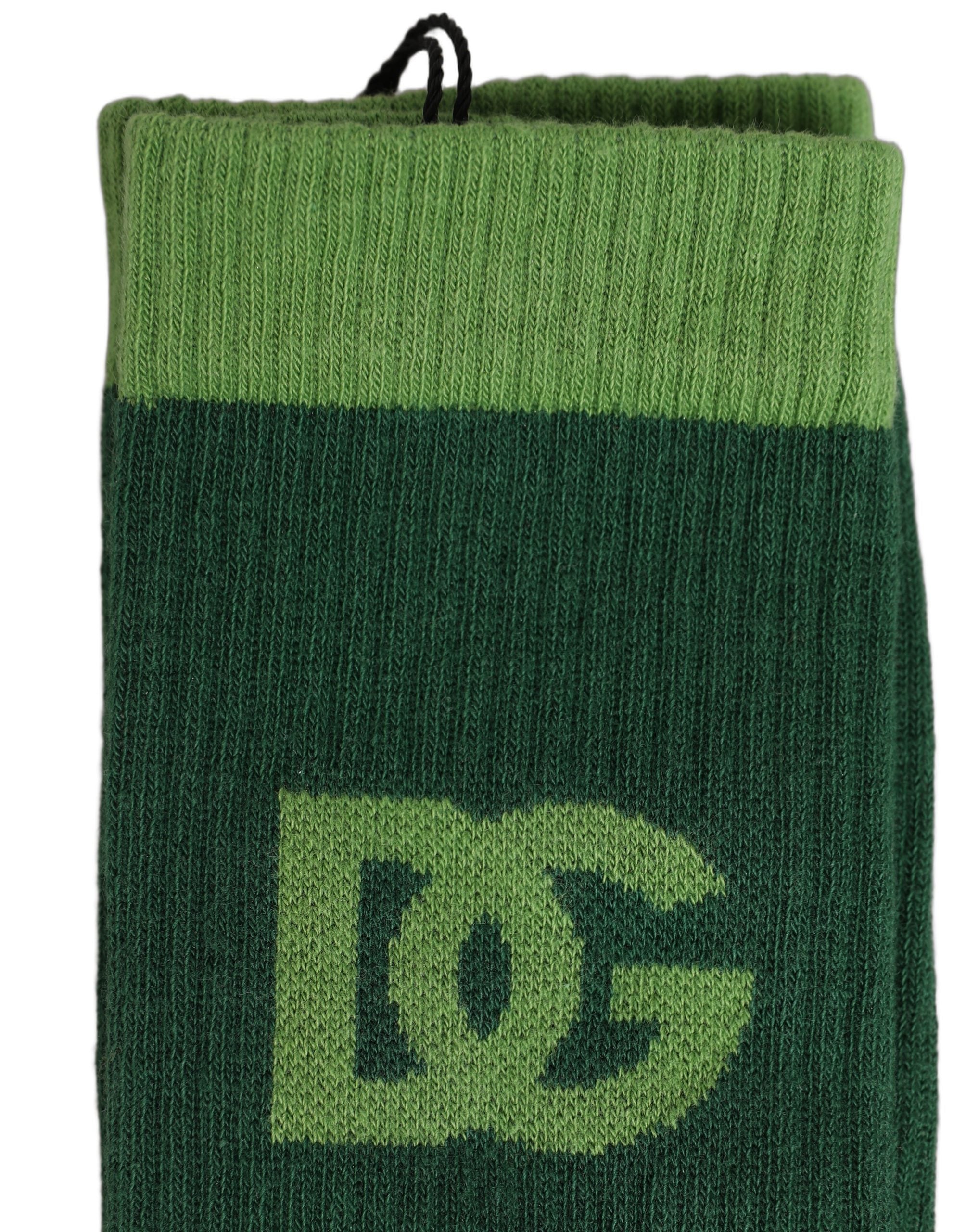 Dolce & Gabbana Green DG Logo Nylon Mid Calf Accessory Socks