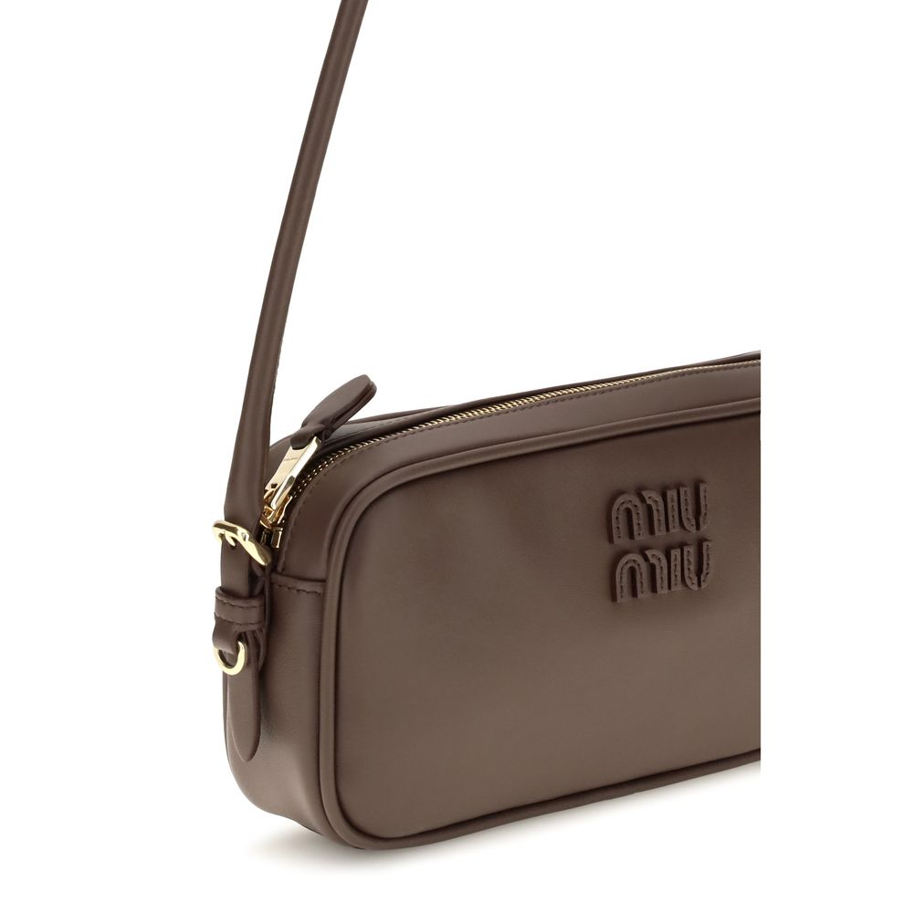 Miu Miu Brown Calf Leather Bos Taurus Shoulder Bag