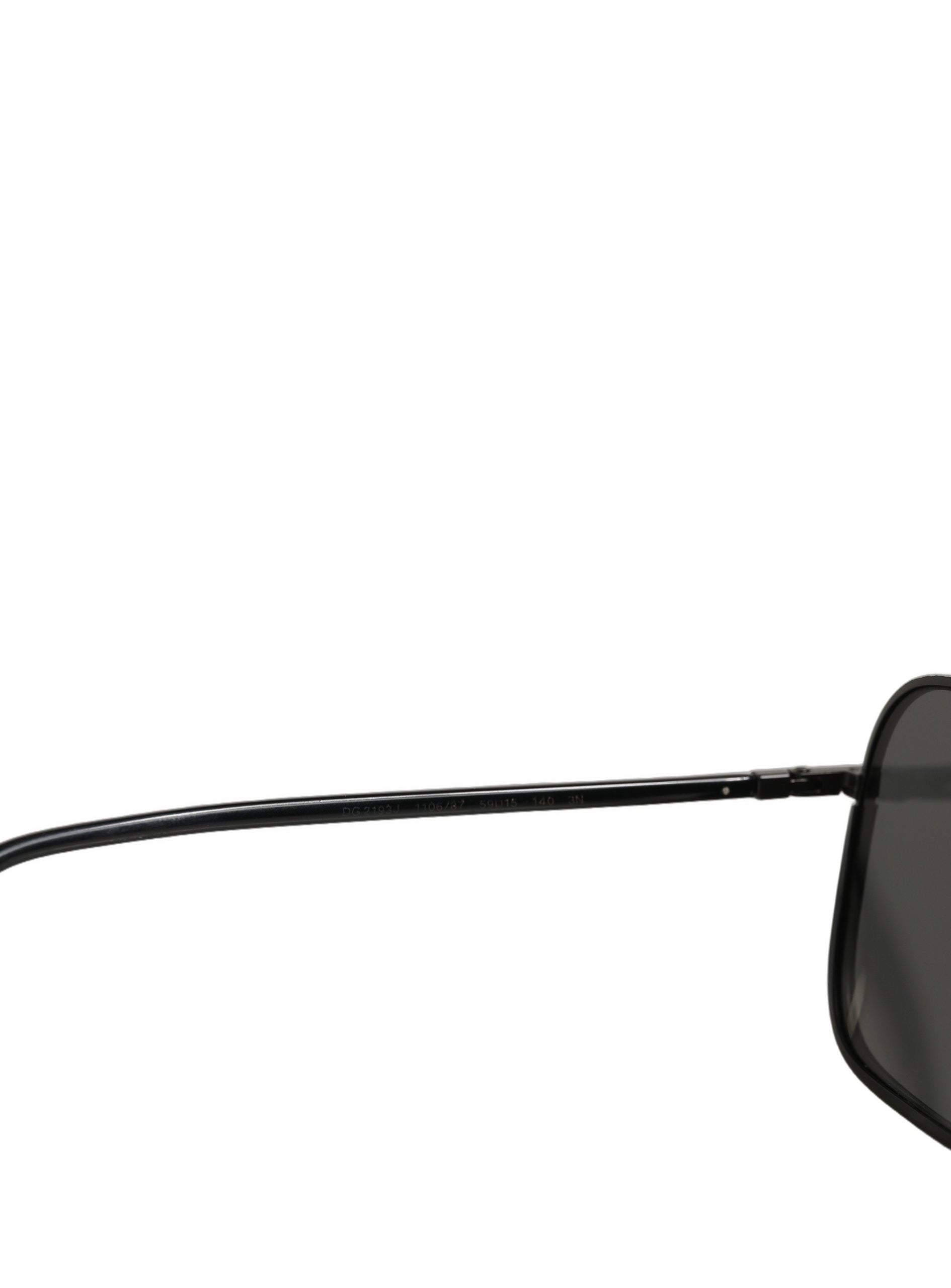 Dolce & Gabbana Black DG2193J Rectangular Metal Frame Eyewear Sunglasses