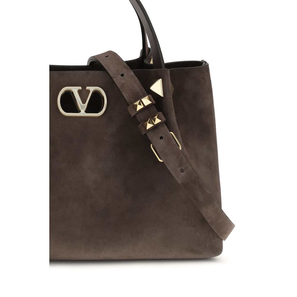 Valentino Garavani Brown Calf Leather Bos Taurus Handbag