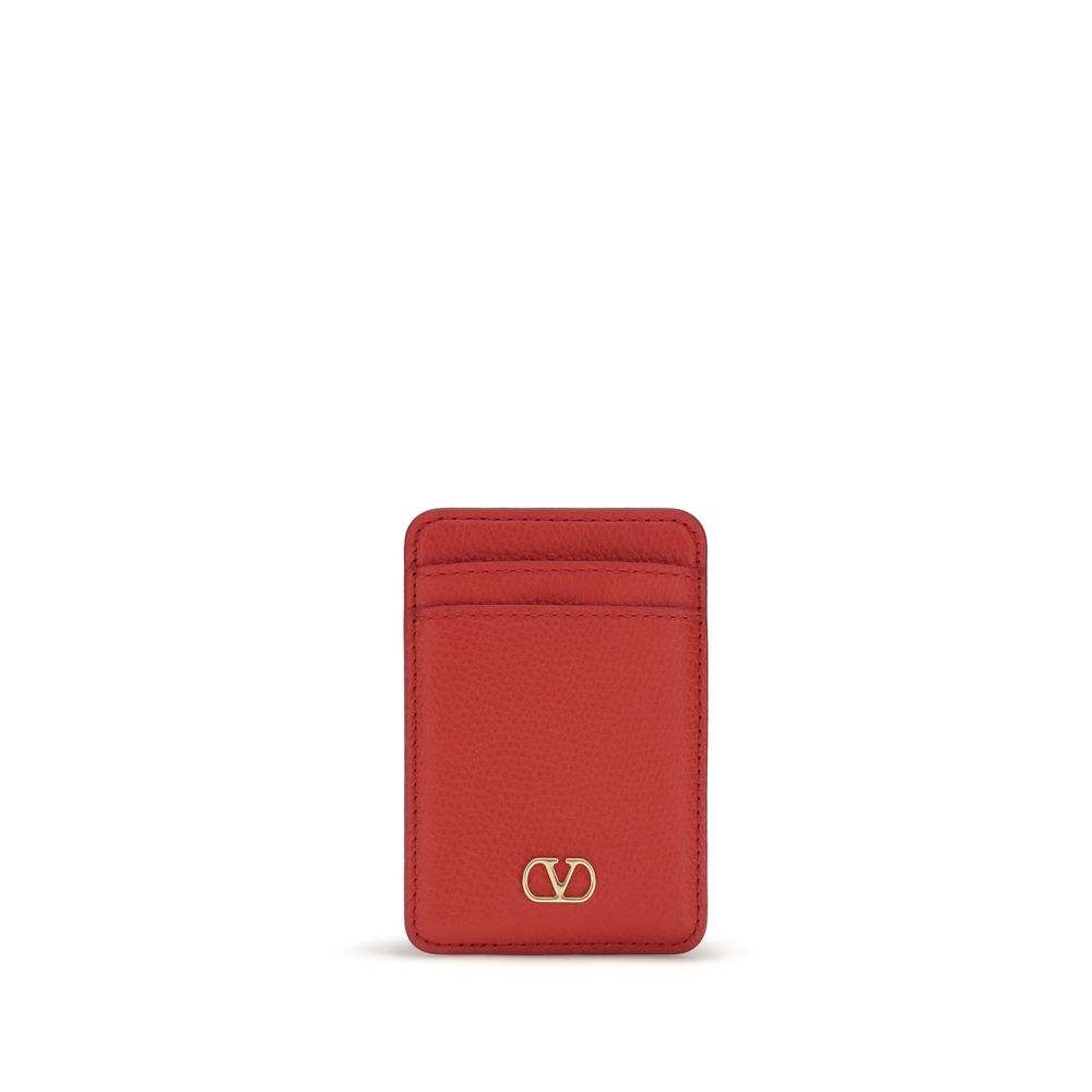Valentino Garavani Red Calf Leather Bos Taurus Wallet