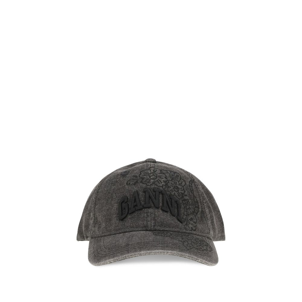 Ganni Gray Recycled Polyester Cap (Baseball Hat)